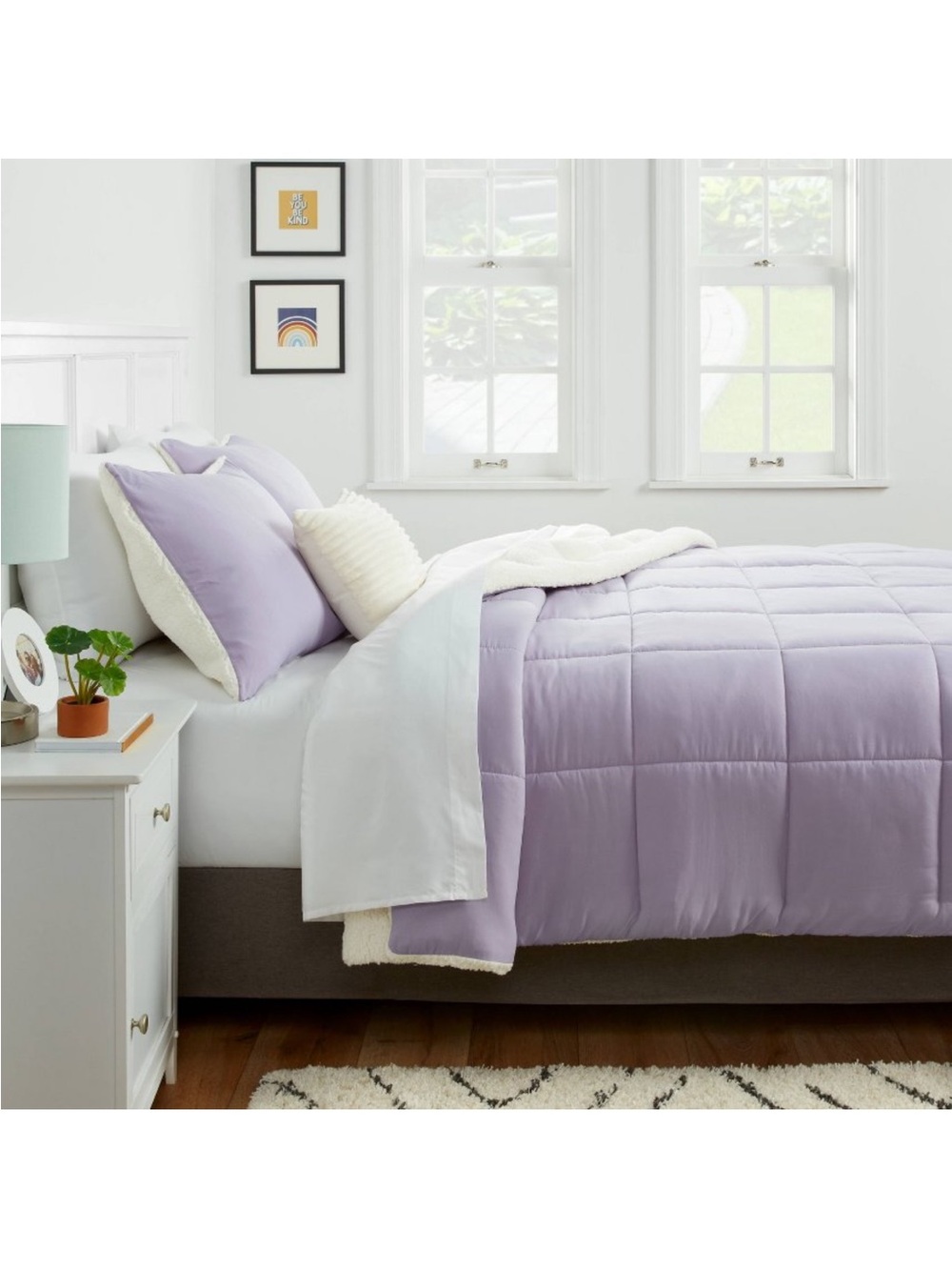Room essentials lilac purple reversible full size microfiber comforter